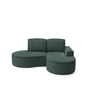 Narożnik MOLLY Prawostronny bez funkcji spania, wolnostojący tkanina ABRIAMO 09 Zielony