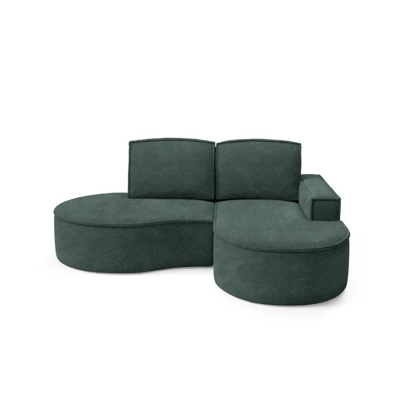 Narożnik MOLLY Prawostronny bez funkcji spania, wolnostojący tkanina ABRIAMO 09 Zielony