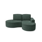 Narożnik MOLLY Prawostronny bez funkcji spania, wolnostojący tkanina ABRIAMO 09 Zielony