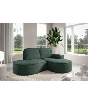 Narożnik MOLLY Prawostronny bez funkcji spania, wolnostojący tkanina ABRIAMO 09 Zielony