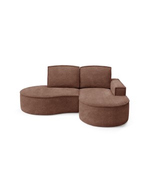 Narożnik MOLLY Prawostronny bez funkcji spania, wolnostojący tkanina ABRIAMO 12 Miedziany