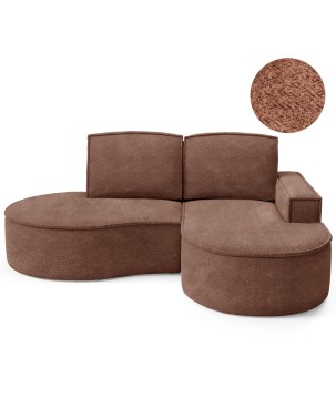 Narożnik MOLLY Prawostronny bez funkcji spania, wolnostojący tkanina ABRIAMO 12 Miedziany