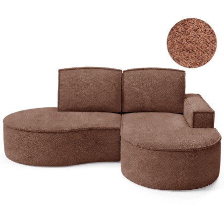 Narożnik MOLLY Prawostronny bez funkcji spania, wolnostojący tkanina ABRIAMO 12 Miedziany