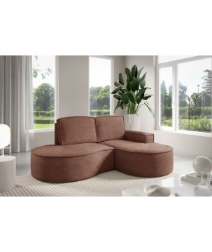 Narożnik MOLLY Prawostronny bez funkcji spania, wolnostojący tkanina ABRIAMO 12 Miedziany