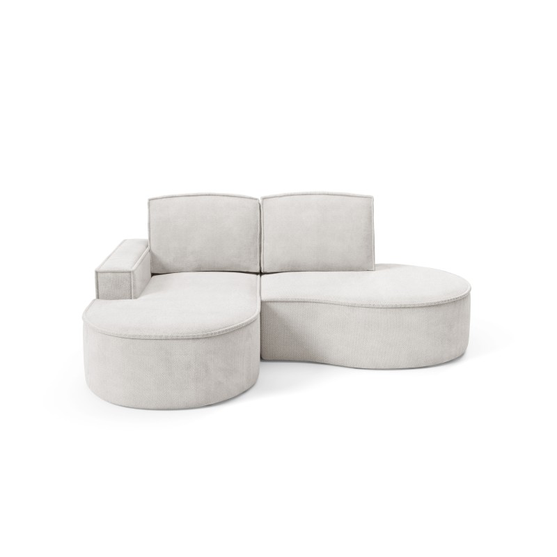 Narożnik MOLLY Lewostronny bez funkcji spania, wolnostojący tkanina CURIO 02 Biały