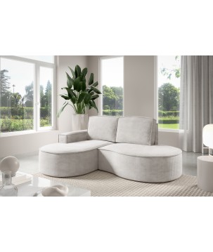 Narożnik MOLLY Lewostronny bez funkcji spania, wolnostojący tkanina CURIO 02 Biały