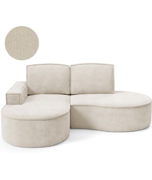 Narożnik MOLLY Lewostronny bez funkcji spania, wolnostojący tkanina CURIO 09 Beżowy