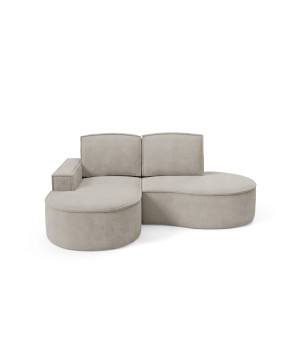 Narożnik MOLLY Lewostronny bez funkcji spania, wolnostojący tkanina CURIO 11 Popielaty