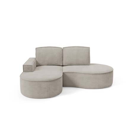 Narożnik MOLLY Lewostronny bez funkcji spania, wolnostojący tkanina CURIO 11 Popielaty