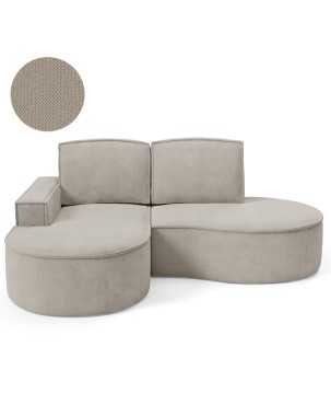 Narożnik MOLLY Lewostronny bez funkcji spania, wolnostojący tkanina CURIO 11 Popielaty