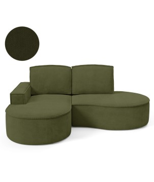 Narożnik MOLLY Lewostronny bez funkcji spania, wolnostojący tkanina CURIO 39 Zielony