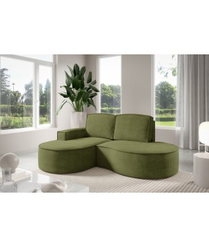 Narożnik MOLLY Lewostronny bez funkcji spania, wolnostojący tkanina CURIO 39 Zielony