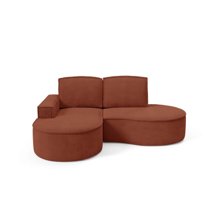 Narożnik MOLLY Lewostronny bez funkcji spania, wolnostojący tkanina CURIO 55 Miedziany