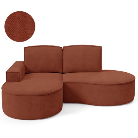 Narożnik MOLLY Lewostronny bez funkcji spania, wolnostojący tkanina CURIO 55 Miedziany