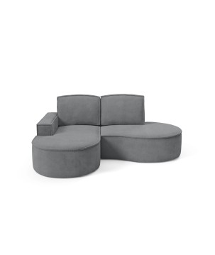 Narożnik MOLLY Lewostronny bez funkcji spania, wolnostojący tkanina CURIO 97 Szary