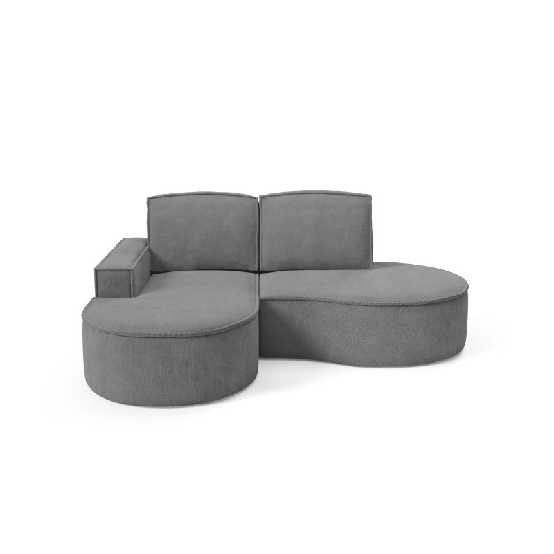 Narożnik MOLLY Lewostronny bez funkcji spania, wolnostojący tkanina CURIO 97 Szary