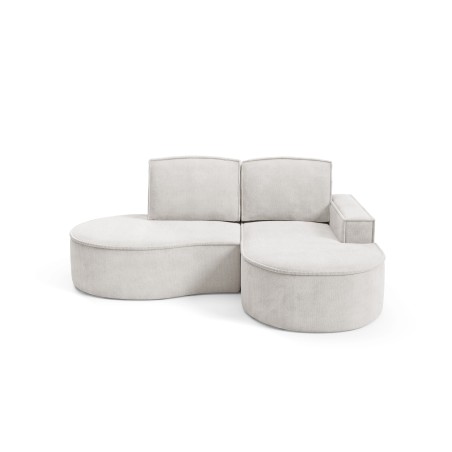 Narożnik MOLLY Prawostronny bez funkcji spania, wolnostojący tkanina CURIO 02 Biały