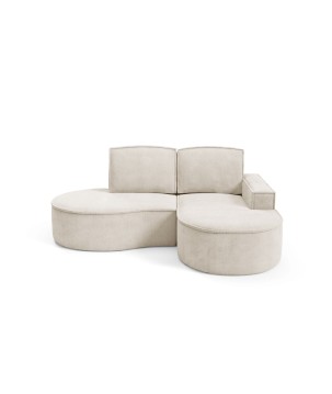 Narożnik MOLLY Prawostronny bez funkcji spania, wolnostojący tkanina CURIO 09 Beżowy