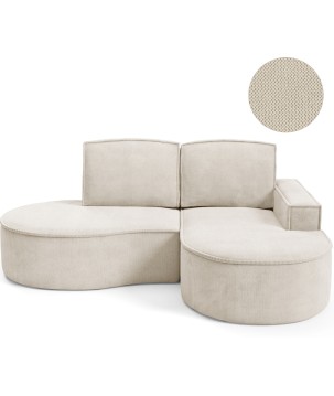 Narożnik MOLLY Prawostronny bez funkcji spania, wolnostojący tkanina CURIO 09 Beżowy