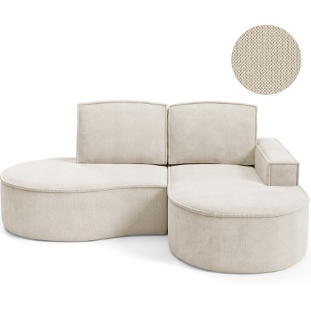 Narożnik MOLLY Prawostronny bez funkcji spania, wolnostojący tkanina CURIO 09 Beżowy