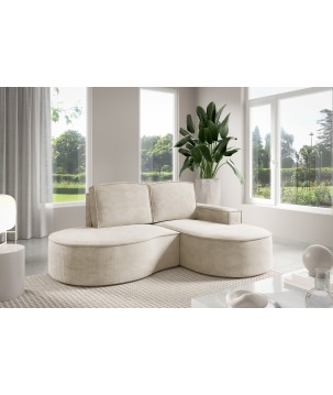 Narożnik MOLLY Prawostronny bez funkcji spania, wolnostojący tkanina CURIO 09 Beżowy