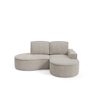 Narożnik MOLLY Prawostronny bez funkcji spania, wolnostojący tkanina CURIO 11 Popielaty