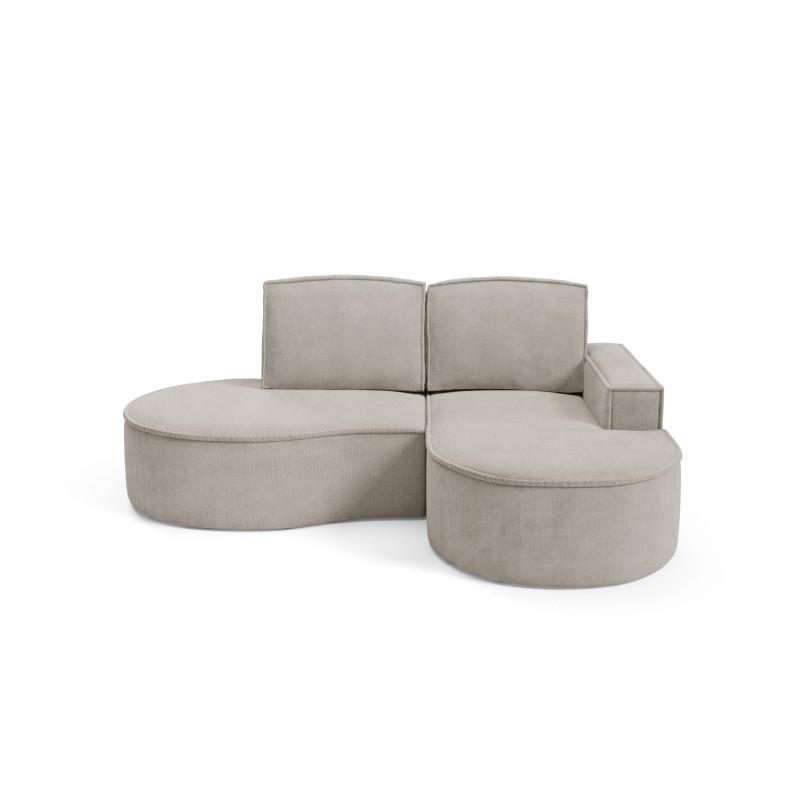 Narożnik MOLLY Prawostronny bez funkcji spania, wolnostojący tkanina CURIO 11 Popielaty