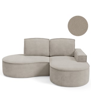 Narożnik MOLLY Prawostronny bez funkcji spania, wolnostojący tkanina CURIO 11 Popielaty