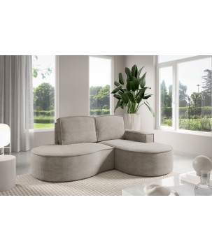 Narożnik MOLLY Prawostronny bez funkcji spania, wolnostojący tkanina CURIO 11 Popielaty