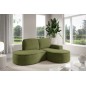 Narożnik MOLLY Prawostronny bez funkcji spania, wolnostojący tkanina CURIO 39 Zielony