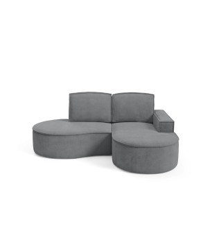 Narożnik MOLLY Prawostronny bez funkcji spania, wolnostojący tkanina CURIO 97 Szary