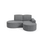 Narożnik MOLLY Prawostronny bez funkcji spania, wolnostojący tkanina CURIO 97 Szary