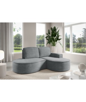 Narożnik MOLLY Prawostronny bez funkcji spania, wolnostojący tkanina CURIO 97 Szary