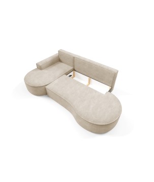 Narożnik MOLLY Lewostronny z funkcją spania, wolnostojący tkanina ABRIAMO 03 Beżowy