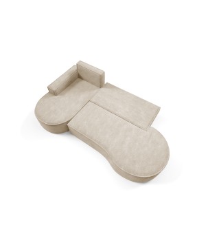 Narożnik MOLLY Lewostronny z funkcją spania, wolnostojący tkanina ABRIAMO 03 Beżowy