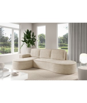 Narożnik MOLLY Lewostronny z funkcją spania, wolnostojący tkanina ABRIAMO 03 Beżowy