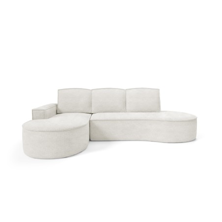 Narożnik MOLLY Lewostronny z funkcją spania, wolnostojący tkanina ABRIAMO 04 Biały