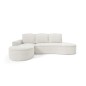 Narożnik MOLLY Lewostronny z funkcją spania, wolnostojący tkanina ABRIAMO 04 Biały