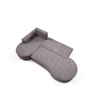 Narożnik MOLLY Lewostronny z funkcją spania, wolnostojący tkanina ABRIAMO 07 Szary