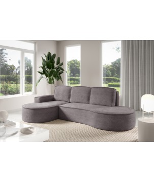 Narożnik MOLLY Lewostronny z funkcją spania, wolnostojący tkanina ABRIAMO 07 Szary