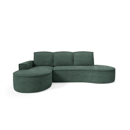 Narożnik MOLLY Lewostronny z funkcją spania, wolnostojący tkanina ABRIAMO 09 Zielony