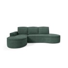 Narożnik MOLLY Lewostronny z funkcją spania, wolnostojący tkanina ABRIAMO 09 Zielony