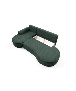 Narożnik MOLLY Lewostronny z funkcją spania, wolnostojący tkanina ABRIAMO 09 Zielony