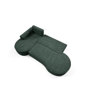 Narożnik MOLLY Lewostronny z funkcją spania, wolnostojący tkanina ABRIAMO 09 Zielony