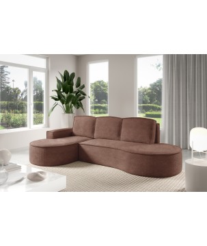 Narożnik MOLLY Lewostronny z funkcją spania, wolnostojący tkanina ABRIAMO 12 Miedziany