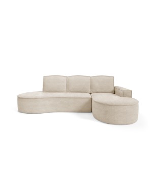 Narożnik MOLLY Prawostronny z funkcją spania, wolnostojący tkanina ABRIAMO 03 Beżowy