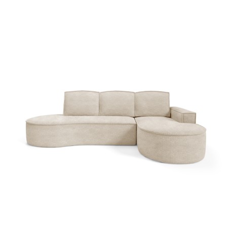 Narożnik MOLLY Prawostronny z funkcją spania, wolnostojący tkanina ABRIAMO 03 Beżowy