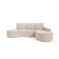 Narożnik MOLLY Prawostronny z funkcją spania, wolnostojący tkanina ABRIAMO 03 Beżowy
