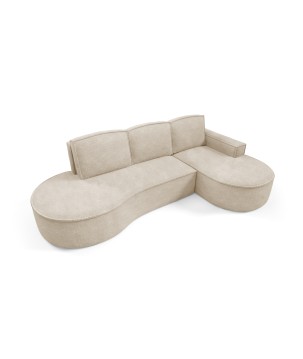 Narożnik MOLLY Prawostronny z funkcją spania, wolnostojący tkanina ABRIAMO 03 Beżowy
