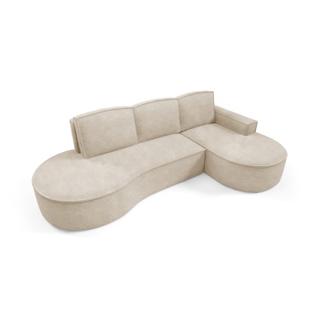 Narożnik MOLLY Prawostronny z funkcją spania, wolnostojący tkanina ABRIAMO 03 Beżowy